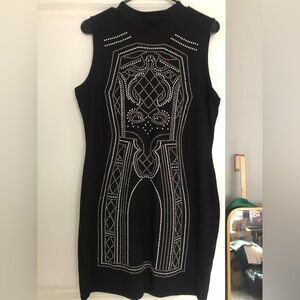 Black Sparkle Body Con Dress